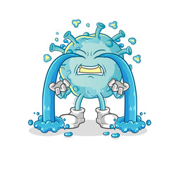 corona virus crying illustration. character vector