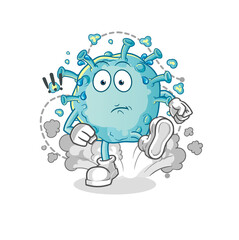 corona virus running illustration. character vector