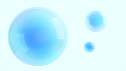Transparent ball on a white background,soap bubbles,3d rendering