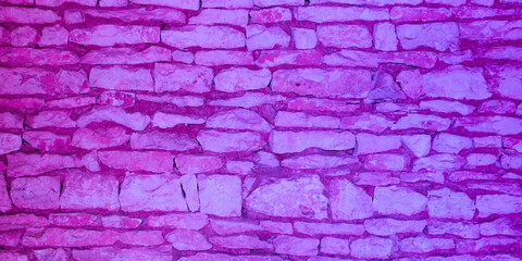 old violet purple brick wall texture closeup pink stone blocks wall relief template Background