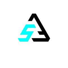 A5, 5A abstract monogram logo design vector templates in triangle shape