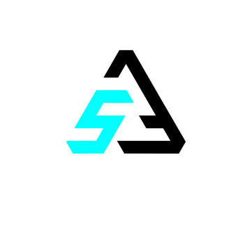 A5, 5A abstract monogram logo design vector templates in triangle shape