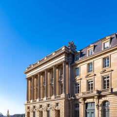 Paris, beautiful building rue Royale, in a luxury district 
