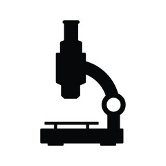 Microscope icon vector isolated on white, sign and symbol.