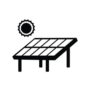Solar cell panel icon vector isolated on white, sign and symbol.