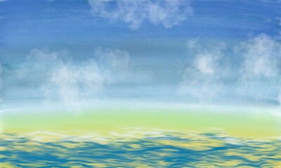 Daytime sea background with clouds