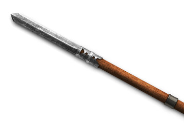 Yari - traditional japanese weapon on white background 3d illustration