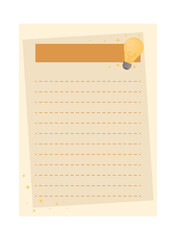 sheet paper with bulb