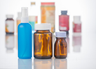 bottles of medicine