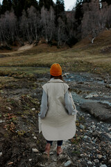 woman trees without leaves travel fresh air lifestyle