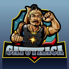 Vector illustration, modification of the Gatutkaca character as a mascot or symbol. - obrazy, fototapety, plakaty
