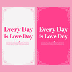 pink love valentines day social media story template design