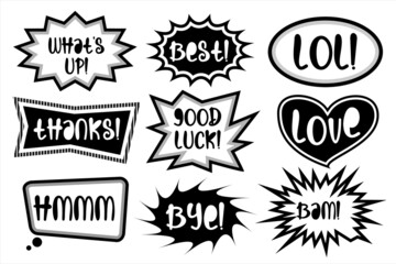 Set of comics speech bubbles