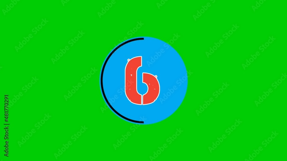 Poster countdown cartoon animation on green screen.10 to 1 number countdown for 10 second.4k resolution tim