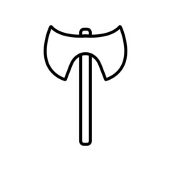 Axe line icon, lumberjack axe vector outline logo isolated on white background