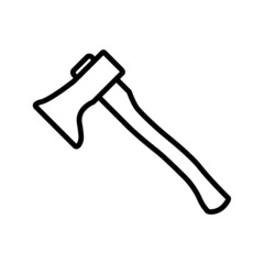 Axe line icon, lumberjack axe vector outline logo isolated on white background