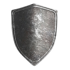 Metal medieval shield isolated on white background 3d illustration - obrazy, fototapety, plakaty