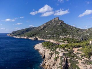 viewpoint of punta de na Miranda, sa Dragonera natural park, Mallorca, Balearic Islands, Spain