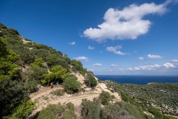 Fototapeta na wymiar Es Far Vell road, - Na Popia-, Sa Dragonera natural park, Mallorca, Balearic Islands, Spain
