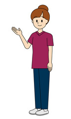 案内をしている笑顔の医療従事者