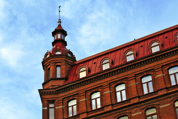 Fototapeta na wymiar Gothenburg Haga red house architecture, Gothenburg, Goteborg Sweden