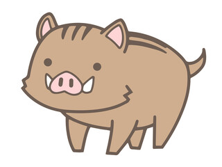 手描きの猪のイラスト