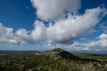 Obraz na płótnie Canvas cloud sky over the Galdent range , Mallorca, Balearic Islands, Spain