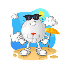 japan flag sunbathing in summer. character vector