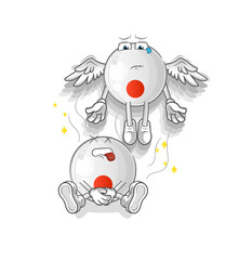japan flag spirit leaves the body mascot. cartoon vector