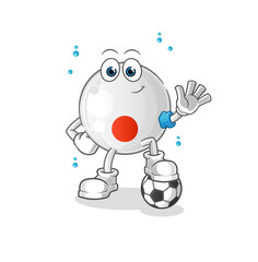 japan flag playing soccer illustration. character vector