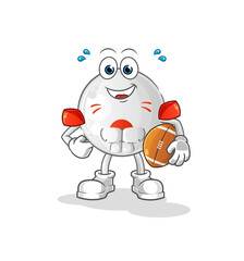 japan flag playing rugby character. cartoon mascot vector