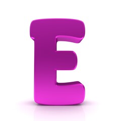 E letter pink 3d rendering