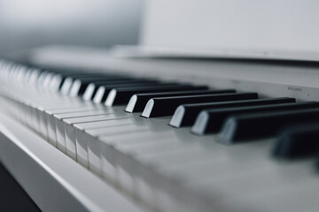 piano keys close up