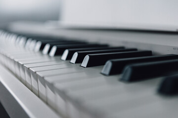 piano keys close up