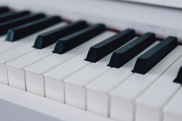 piano keys close up