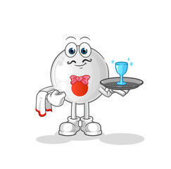 japan flag waiter cartoon. cartoon mascot vector