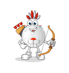 japan flag native american tribe. cartoon mascot vector