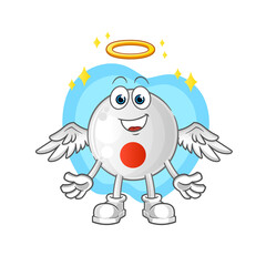 japan flag angel with wings vector. cartoon character
