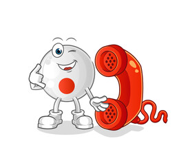 japan flag call mascot. cartoon vector