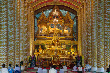 Buddha image of Wat Amphawan,Wat Phra That Nong Bua, Ubon Ratchathani province, Thailand - 481776077