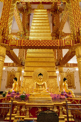 Buddha image and Pagoda at Wat Amphawan,Wat Phra That Nong Bua, Ubon Ratchathani province, Thailand - 481776079