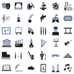 Art Icons. Two Tone Flat Design. Vector Illustration.