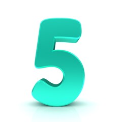 5 five number turquoise 3d