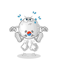 south korea fart jumping illustration. character vector