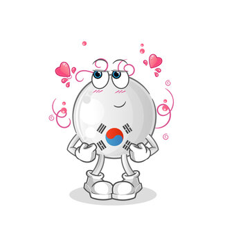 south korea shy vector. cartoon character