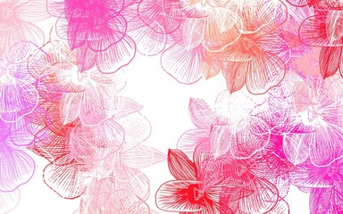 Fototapeta na wymiar Light Pink, Yellow vector elegant background with flowers.