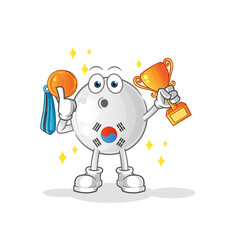 south korea winner with trophie. cartoon character