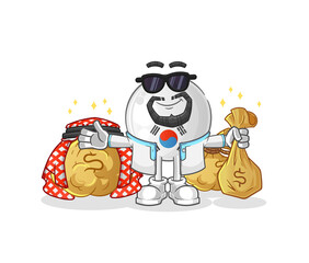 south korea rich arabian mascot. cartoon vector