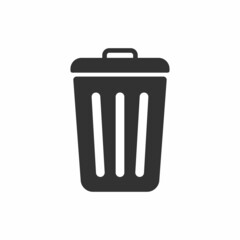 Trash can icon isolated on white background. Vector illustration