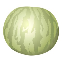 Round watermelon icon cartoon vector. Summer fruit